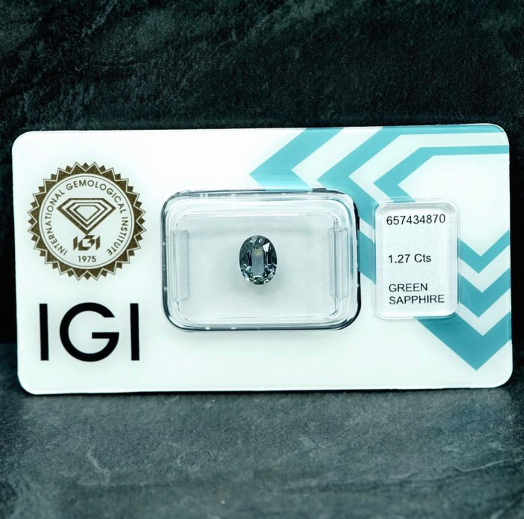 Blau Grün Saphir 1.27 Karat