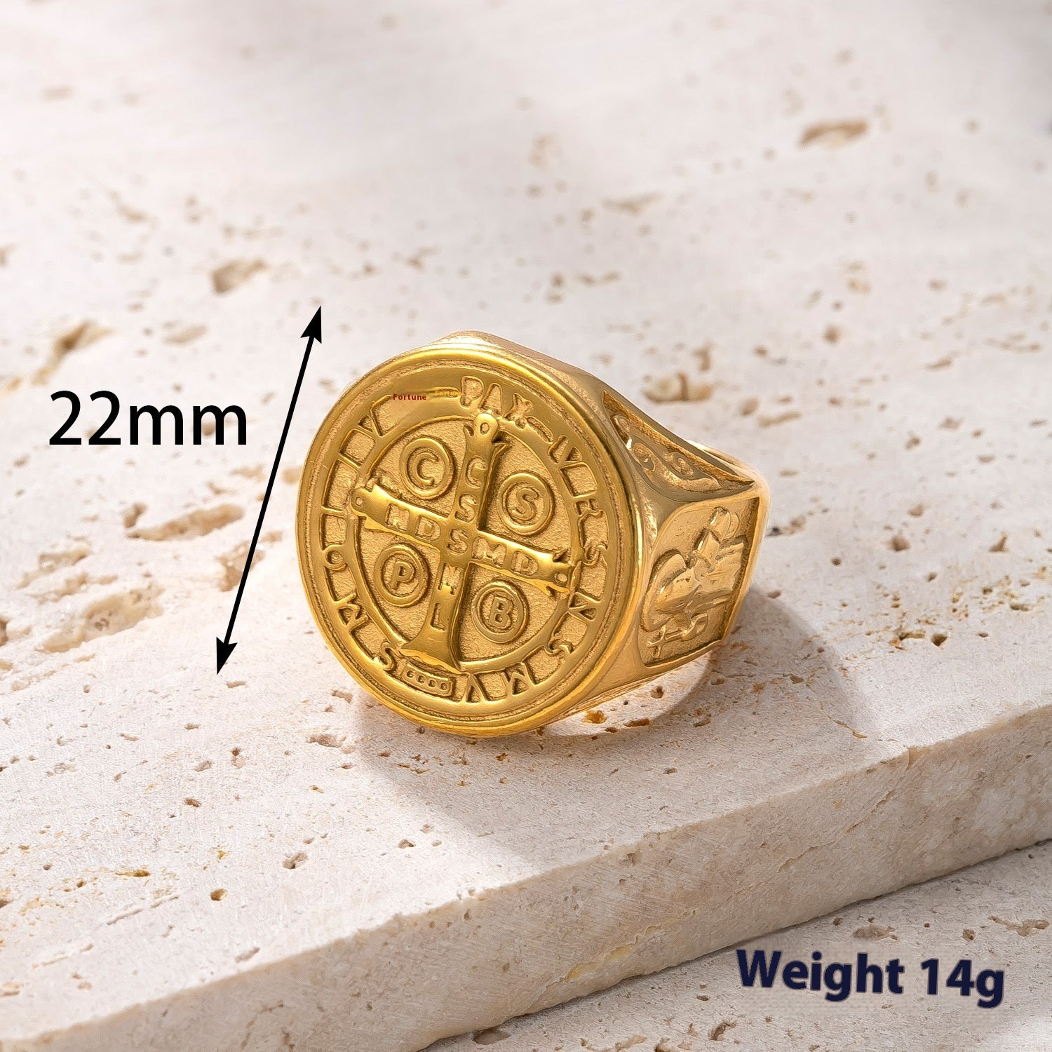 Goldener Kompass-Herrenring