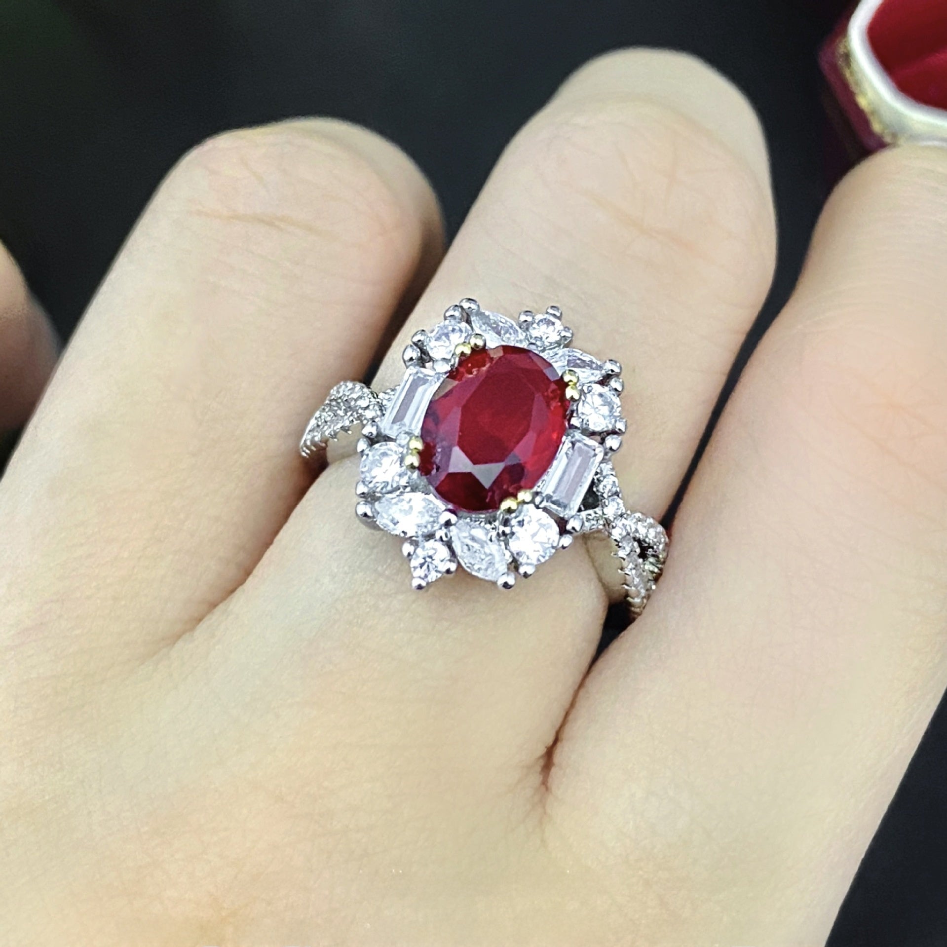 3-Karat Rubin Damenring