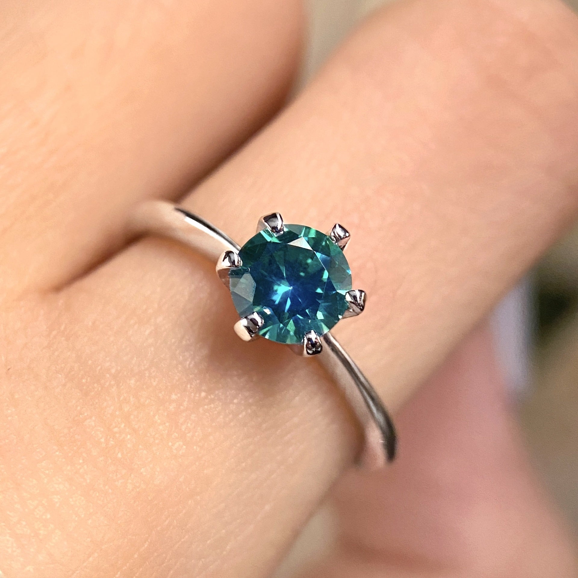 Luxuriöses Grün/Blau Ring-Set